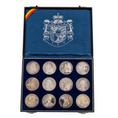 SILBER - 12 Medaillen Herrscher des Fürstentum Liechtenstein,