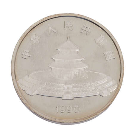 VR China - 100 Yuan 1990 (12 Unzen Silber), - Foto 2