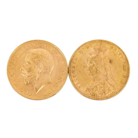 Grossbritannien - 2 x Gold Souvereign 1891/M, 1923/P, - фото 1