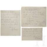 Hans Frank - drei handschriftliche Notizen an seinen Anwalt Alfred Seidl aus dem Nürnberger Prozess gegen die Hauptkriegsverbrecher - Foto 1