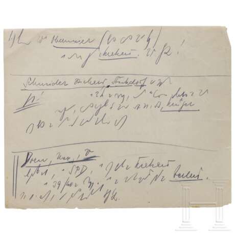 Hans Frank - drei handschriftliche Notizen an seinen Anwalt Alfred Seidl aus dem Nürnberger Prozess gegen die Hauptkriegsverbrecher - фото 2