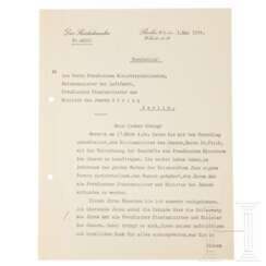 Personal over-extension of Hitler for dismissal certificate of göring's letter as Prussian Minister of the interior from the 1.5.1934 (5)