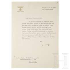 Hitler's letter on the appointment of Goering to the representative of the second four year plan of 18. October 1940