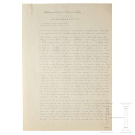"Abschrift von FS Nr. 1522 - Geheime Kommandosache" mit Äußerungen Hitlers "betr. Lage im Pazifischen Raum" vom 10.3.44 - Exemplar Göring - Foto 1
