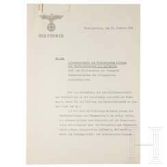 Anordnung Hitlers an die Wehrmachtsbefehlshaber mit der Festlegung der Reihenfolge der GFM und Großadmirale vom 22.2.1944 - Exemplar Göring