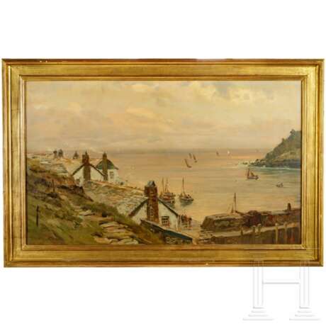 Claus Bergen - "Blick über die Dächer" des englischen Fischerhafens Polperro, um 1910 - Foto 1