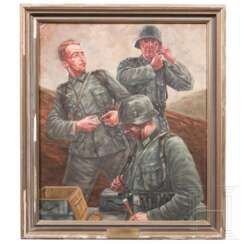 Gemälde "Aufbruch" als Geschenk für Generalleutnant Max Dennerlein, datiert 1941