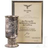 Ehrenpokal für besondere Leistungen im Luftkrieg für den Oberstleutnant Emil Deffner - Kampfgruppe z.b.V. 105 - фото 1