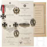 Major Theodor Faforke - Deutsches Kreuz in Gold und weitere Auszeichnungen mit Urkunden - Foto 1
