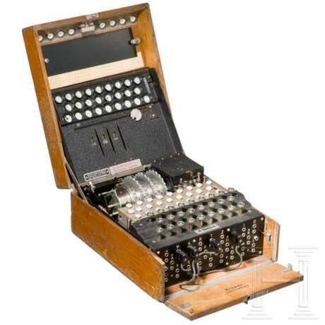Chiffriermaschine "Enigma I", Nummer "A 10694", komplett mit Holzkasten - Foto 5