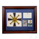 A Framed Großadmiral Command Flag and Signed Postcards - photo 1