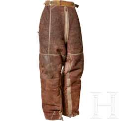 A Pair of Suede Leather Winter Trousers for Aviation Personnel