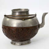 Teekanne aus Zinn und Kokosnuss. CHINA, 1. Hälfte 20. Jahrhundert - Foto 4