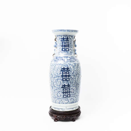 Blau-weisse Bodenvase. CHINA, späte Qing-Dynastie (1874-1908) - Foto 1