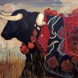 “Black bull. POWER” Canvas Mixed media Romanticism Animalistic 2019 - photo 1