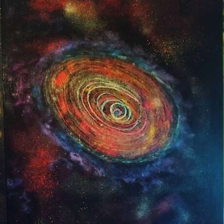 “The universe of time spiral(halo of the galaxy)” Acrylic paint Landscape painting 2020 - photo 1