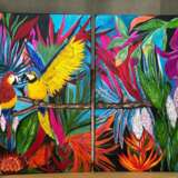 “Parrots” Canvas Acrylic paint Landscape painting 2019 - photo 1