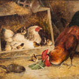 VALTER, FREDERICK E. (um 1850/60-1930, englischer Maler), "Hühnervieh vor dem Stall", - photo 1