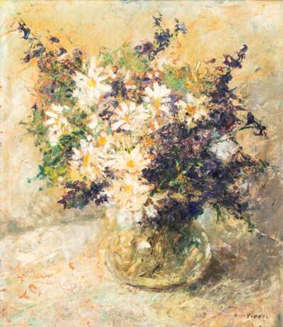 PIPPEL, OTTO (Lodz 1878-1960 PlaneGelbgold), "Stillleben mit Sommerblumen in Glasvase", - Foto 1