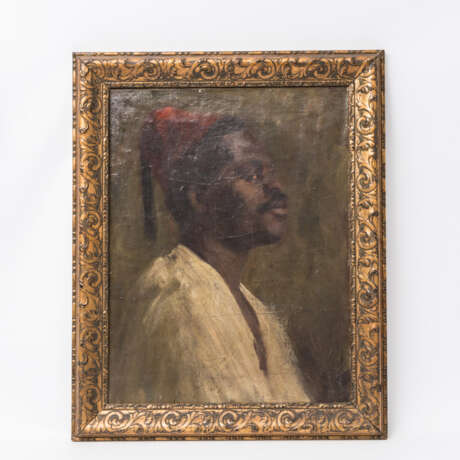 FAURE, AMANDUS, ATTR./Umkreis (Hamburg 1874-1931 Stuttgart), "Portrait eines Nordafrikaners mit orientalischer roter Kappe", - Foto 2