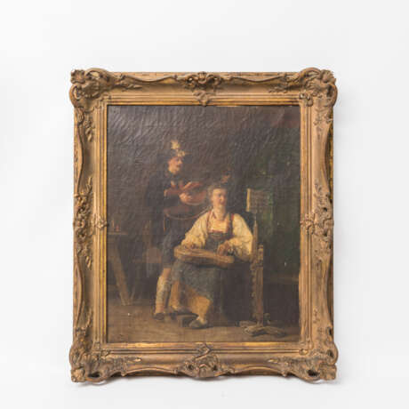 JUNDT, GUSTAVE ADOLPHE (Straßburg 1830-1884 Paris), "Musizierendes Paar in der Stube", - photo 2