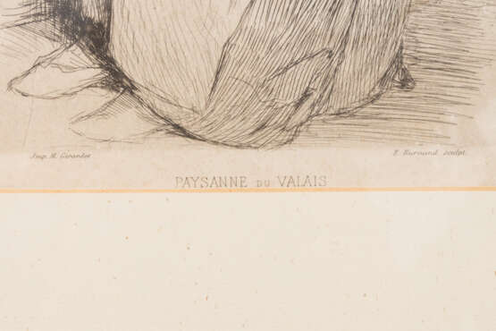 BURNAND, E., wohl Eugène (1850-1921, schweizer Maler u. Radierer), "Paysanne du Valais", - Foto 3