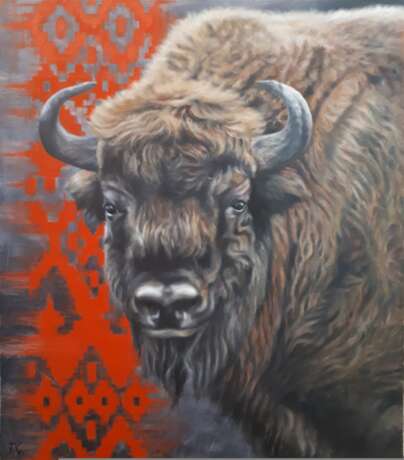 “Bison” Canvas Oil paint Realist Everyday life 2020 - photo 1