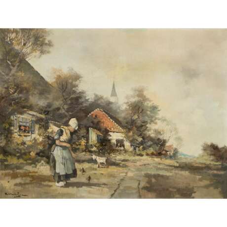 VERHEYEN, R., wohl Renaat (Maler 20. Jahrhundert), "Holländische Bäuerin vor Gehöft", - Foto 1
