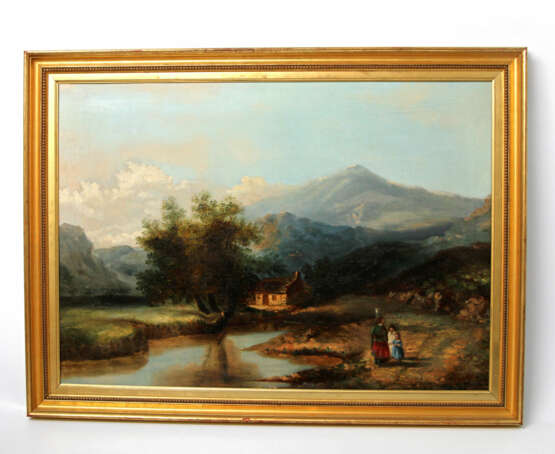 Landschaftsmaler 19. Jahrhundert (?), "Blick in eine Voralpine Landschaft" - Foto 2