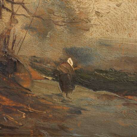 MORRIS, A. (Maler/in 19. Jahrhundert), "Reisigsammlerin am Waldrand", - photo 4