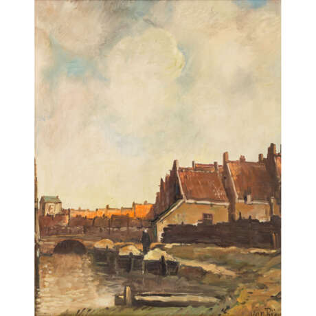 RÜN, van (Künstler/in 20. Jahrhundert), "Stadt am Fluss", - Foto 1