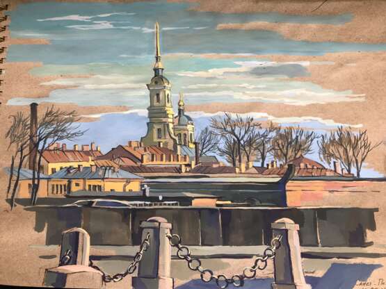 «Санкт-Петербург» Siehe Beschreibung Realismus Landschaftsmalerei 2018 - Foto 1