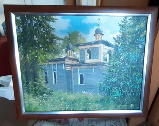 „Die Kirche des Hl. Alexander Svirsky“ Serge Govorov (geb. 1967) Leinwand Ölfarbe Landschaftsmalerei Antike Zeit 2005 - Foto 1
