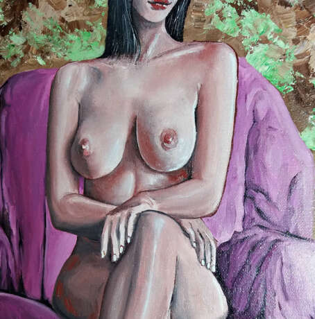 Painting “Impregnable”, Fiberboard, Mixed media, Realist, Genre Nude, Russia, 2019 - photo 3