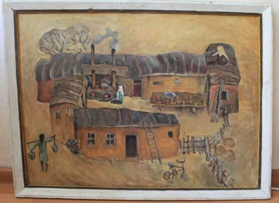 Казахский быт Canvas Oil paint History painting 1970 - photo 1