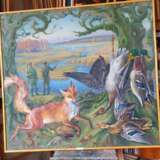«La chasse au cerf» Toile Peinture à l'huile Réalisme Nature morte 1986 - photo 1