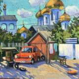 “Old courtyard. Uglich” Cardboard Oil paint Realist Landscape painting 2020 - photo 1