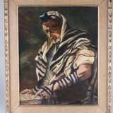 “The picture of the Rabbi in prayer garb 1956” Miriam Laski Cardboard Oil paint Animalistic 1956 год - photo 1