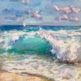 «У синего моря...» Холст Масляные краски Импрессионизм Морской пейзаж 2020 г. - фото 1