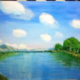“Lake” Canvas Acrylic paint Realist Landscape painting 2020 - photo 1