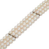 Armband 3-reihig aus cremefarbenen Perlen, - Foto 4