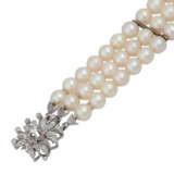 Armband 3-reihig aus cremefarbenen Perlen, - фото 5