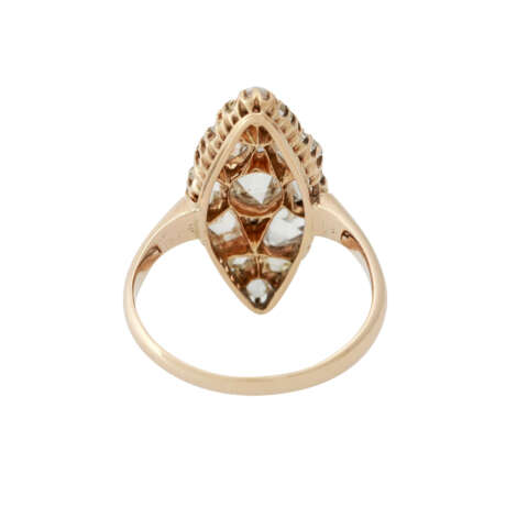 Ring in Schiffchenform ausgefasst mit schönen Diamantrosen, - фото 4