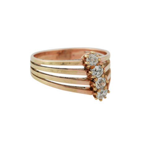 Ring mit 4 Altschliffdiamanten, zusammen ca. 0,5 ct, - Foto 2