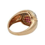 Ring ausgefasst mit je 27 Rubinen und Saphiren - Foto 3