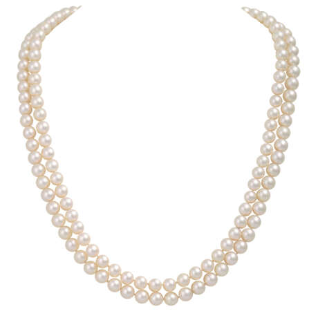 Lange Akoya-Perlenkette, ca. 6,5-7mm, - Foto 1