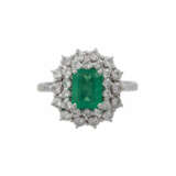 Ring mit Smaragd von ca. 1 ct, - Foto 1