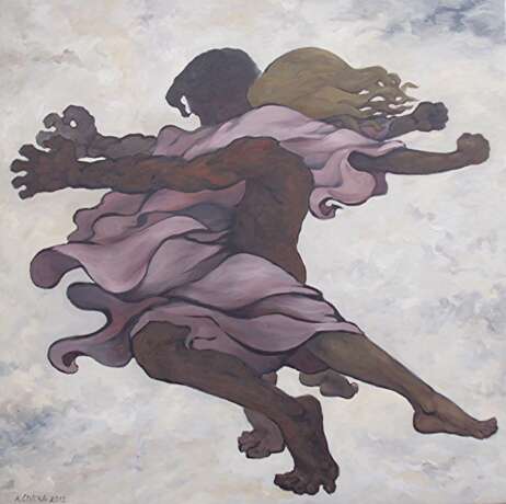 “Passion” Canvas Oil paint Modern Genre Nude 2012 - photo 1