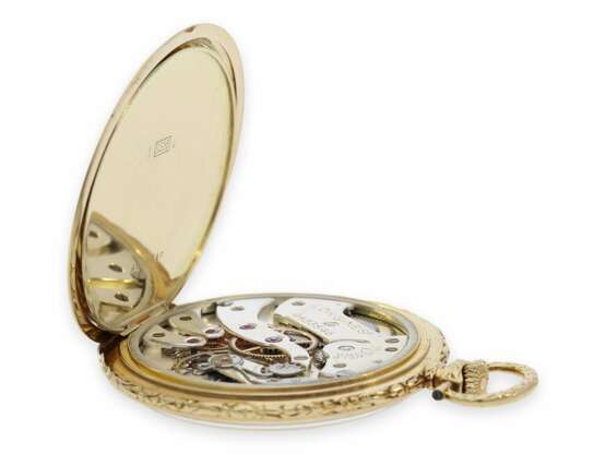 Taschenuhr: äußerst elegante und hochfeine Art déco Frackuhr in der sehr seltenen Chronometerqualität "Extra", Longines No. 4433846, verkauft 1928 nach Wien, mit Stammbuchauszug - photo 4