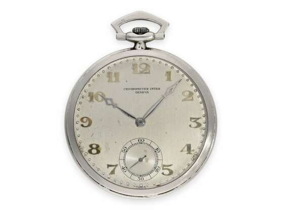 Taschenuhr: exquisite Platin Frackuhr im Breguet-Stil, "Chronometer Inter" Geneve, ca.1925 - Foto 1